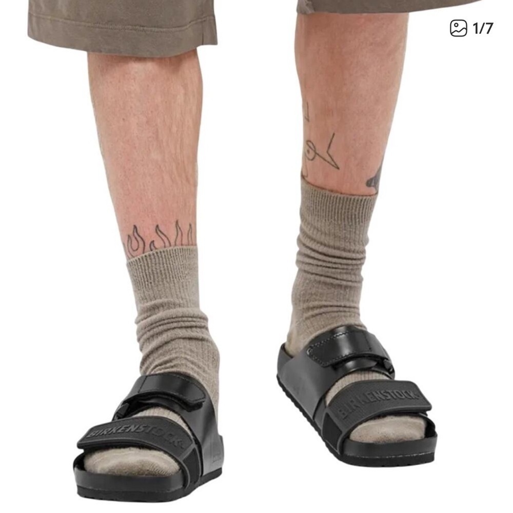 Rick Owen’s x Birkenstock Rotterdam Regular Wide Men's Black Slide Sandals Sz 47